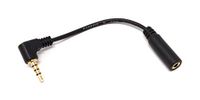 System-S 90° graden hoek 3,5 mm jack 4-polige hoekstekker kabel adapter 10 cm voor mobiele telefoon smartphone tablet pc