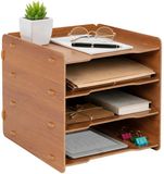 Merkloos Relaxdays Brievenbak - bruin - 25x25x31 cm - met opbergruimte