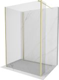 Mexen Kioto douchewand Walk-in 110 x 200 cm, transparant glas, goud geborsteld profiel