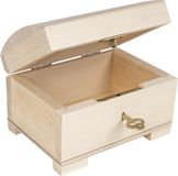 Creative Deco Klein Houten Sieradendoos – 10.6x7.5x7.5cm – Opbergdoos Met Deksel