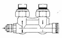 Danfoss Aansluitarmatuur VHS-UR radiator R 1/2, hoek, vernikkeld, 013G4689