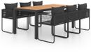 vidaXL 7-delige Tuinset PVC-rattan Zwart en Bruin
