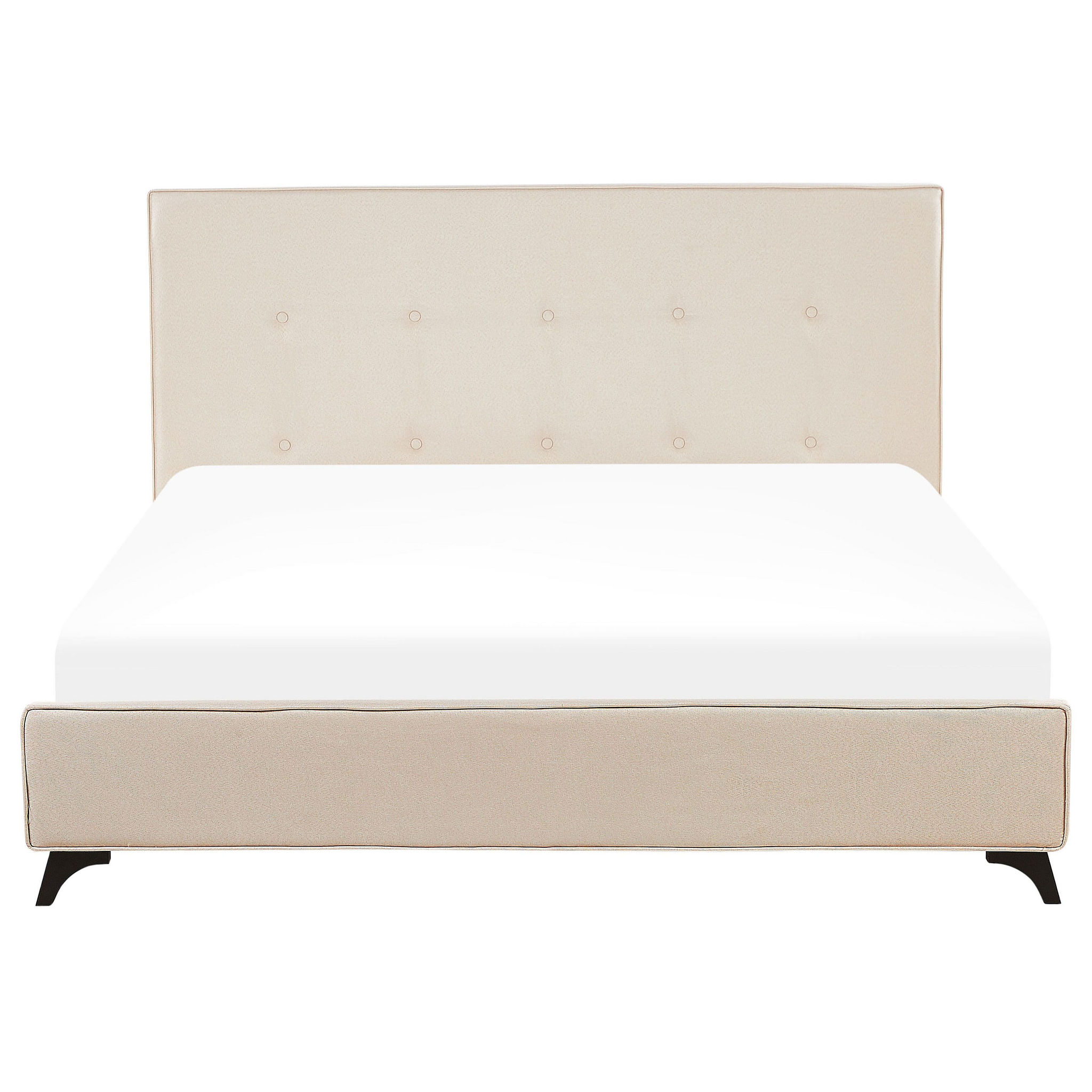 BELIANI Beliani AMBASSADOR  - Tweepersoonsbed - Beige - 180 x 200 cm - Polyester