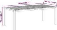 vidaXL Eettafel Set 9-delig Zwart Massief Acacia Hout