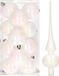 Decoris Kaemingk B.V. 12x Parelmoer witte kunststof kerstballen met glazen piek glans - Kerstversiering