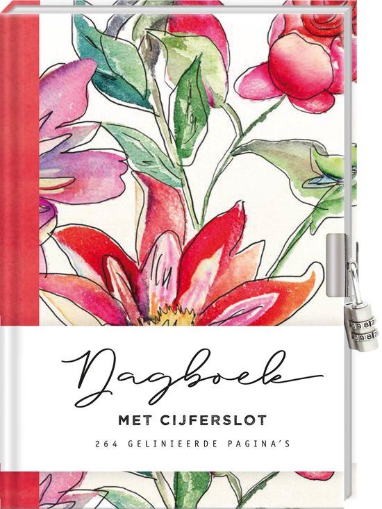 Dagboek met cijferslot Flower - Hardcover - Persoonlijk dagboek voor volwassenen - Interstat