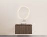 Wiesbaden Sulora Onderkast - Afgeronde Hoeken - Geribbeld met 1 Lade en 1 Uitsparing - 80x48cm - Bruin Eiken