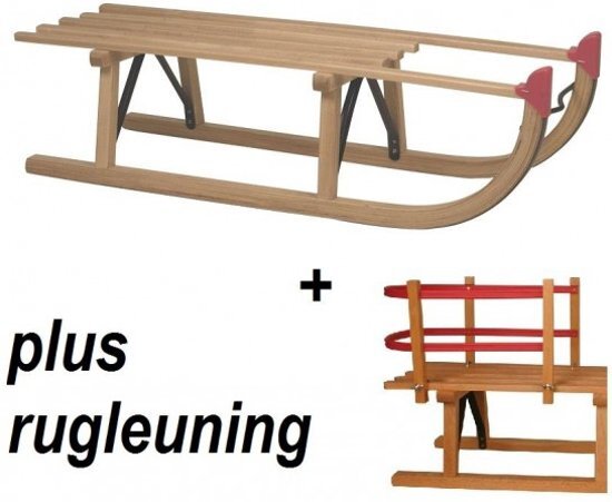 Nijdam Slede Davos hout 100cm + rugleuning - Houten slee