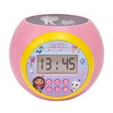 LEXIBOOK Gabby's Dollhouse Wekkerprojector met alarm- en snooze-functie, nachtlampje met timer, LCD-scherm, werkt op batterijen, roze, RL977GDHLXB