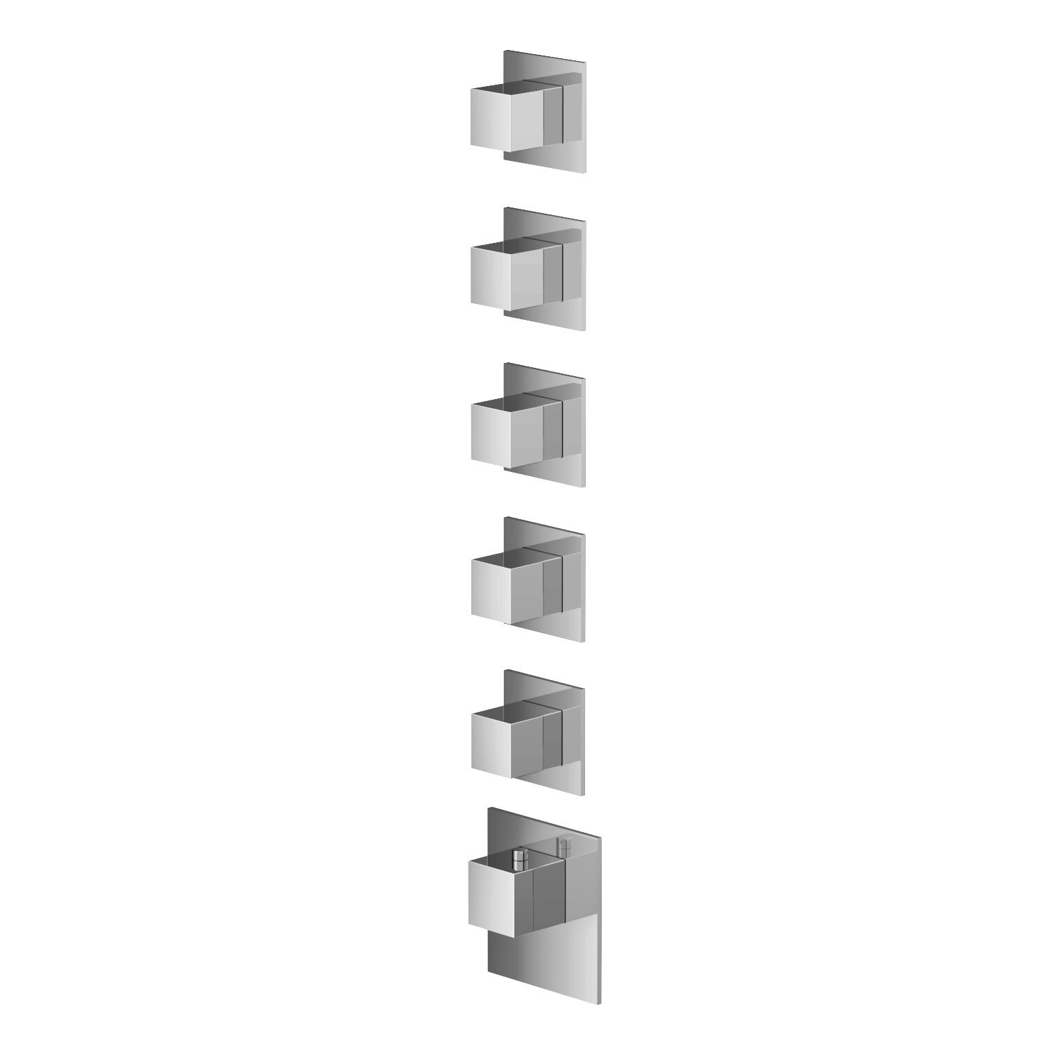 hotbath Mate MHF035 afbouwdeel voor thermostaat met 5 stopkranen chroom