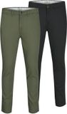 JACK & JONES Marco Dave Pk loose fit heren chino zwart olijfgroen
