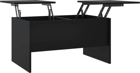vidaXL salontafel 80x50x42,5 cm bewerkt hout zwart