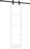 vidaXL Schuifdeur Wit 61 x 198,5 cm Massief Grenenhout en Glas