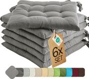 etérea Basic Coussin de siège Coussin de chaise - 6 Pièces - 40x40 cm - Gris