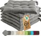 etérea Basic Coussin de siège Coussin de chaise - 6 Pièces - 40x40 cm - Gris