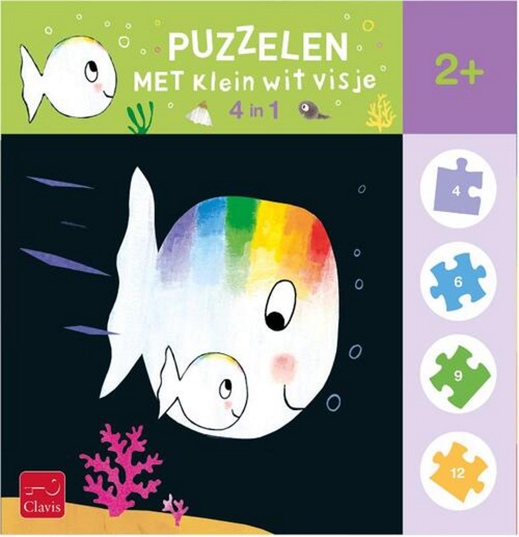 Clavis - Klein Wit Visje 4 in 1 Puzzel - 5407009980046