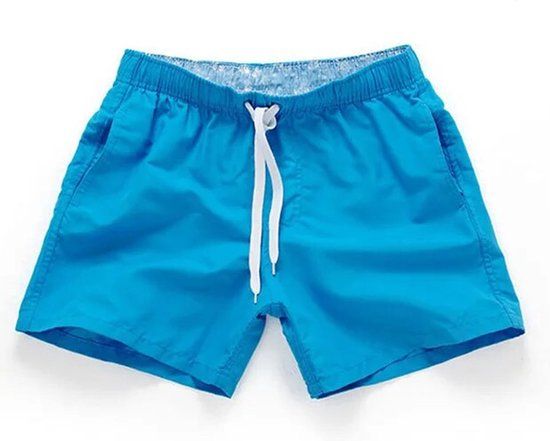 Merkloos / Sans marque Casual zwembroek mannen - Lichtblauw - Polyester - Maat XL/XXL