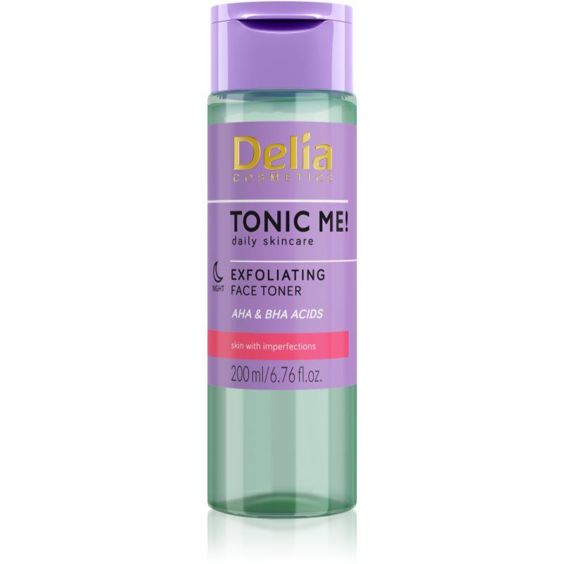 Delia Cosmetics Tonic Me Peeling Tonic for Skin with Impurities AHA and BHA Salicylic Glycolic and Lactic Acid 200ml