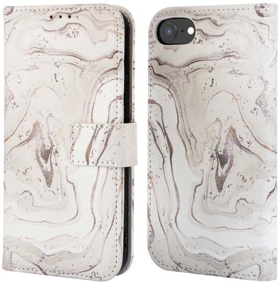 imoshion Design Bookcase Sandy Marble voor Apple iPhone SE (2022/2020), 8, 7, 6s, 6