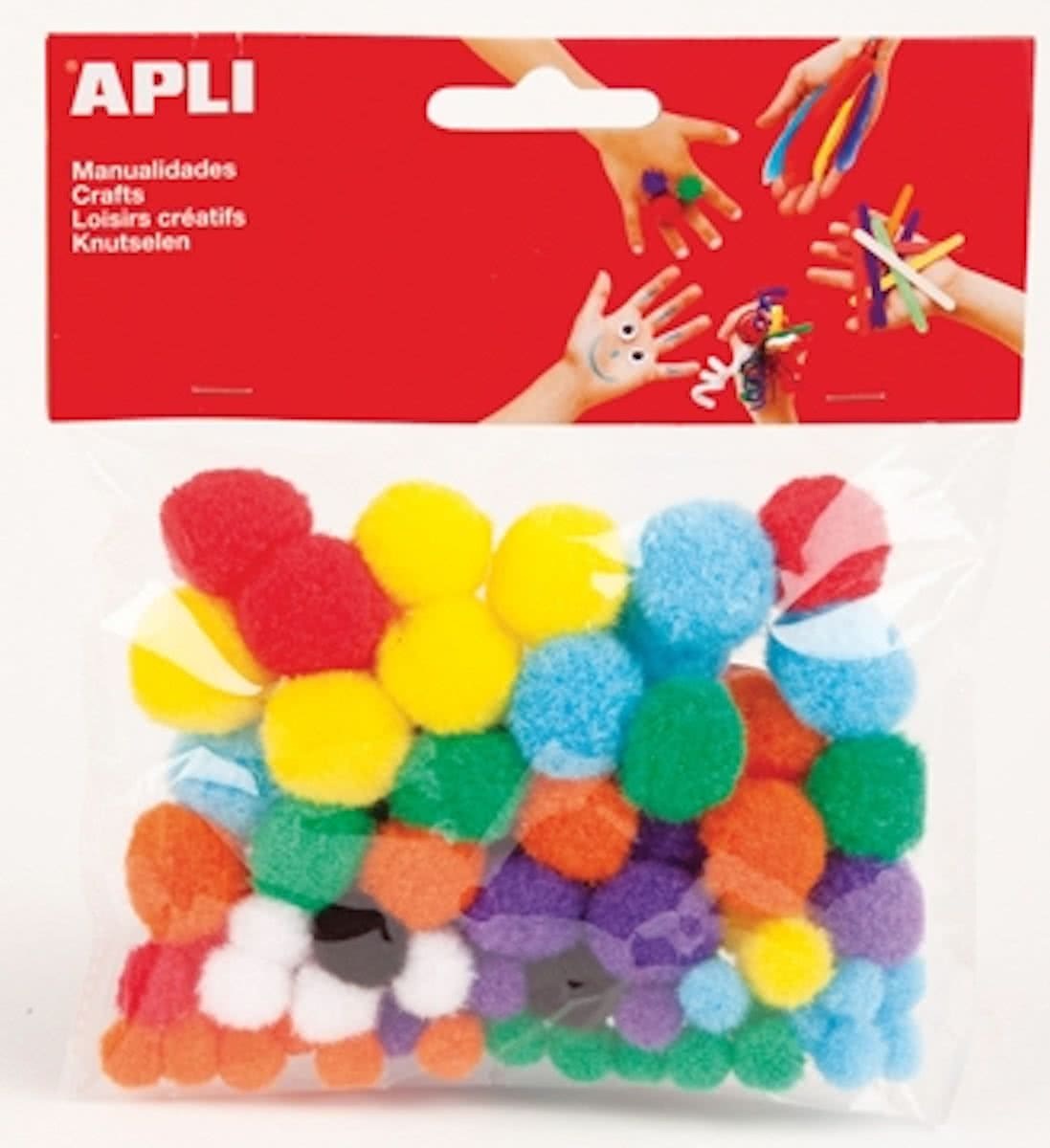 Apli Kids Apli gekleurde pompons, pak van 78 stuks