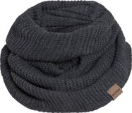 Knit Factory Jamie Gebreide Colsjaal - Ronde Sjaal - Nekwarmer - Wollen Sjaal - Donkergrijze colsjaal - Dames sjaal - Heren sjaal - Unisex - Antraciet - One Size