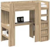 vidaXL Stapelbedframe met Bureau Sonoma Eiken 90 x 190 cm
