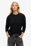 Superdry - Basic trui met ronde hals - Dames - Wol/Polyester/Polyamide - Maat UK12/EU40 - Eclipse Navy