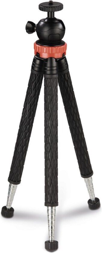 Hama Traveller Pro Tripod 1/4 inch Werkhoogte: 23 - 105 cm Zwart, Zilver, Rood