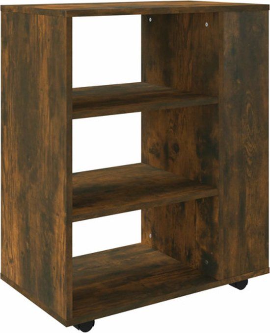 vidaXL Rolkast 60x35x75 cm bewerkt hout gerookt eikenkleurig