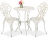Merkloos Relaxdays Bistro set - Bistrotafel en 2 stoelen - Gegoten aluminium - Wit-brons