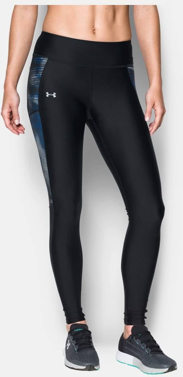 Under Armour - Fly By Printed Legging - Sportbroek - Dames - Zwart/Blauw - maat XS