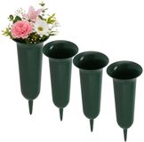 DK Design Grafvaas kunststof - 4x - groen - 42 cm