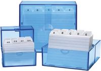 WEDO Kaartenbak A8 liggend, blauw-transparant