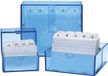 WEDO Kaartenbak A8 liggend, blauw-transparant