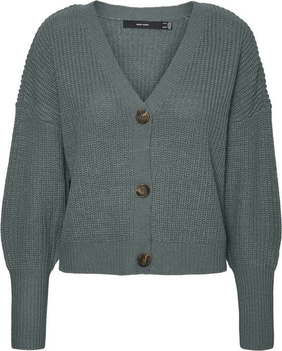Vero Moda VMLEA LS V-NECK CUFF CARDIGAN NOOS - Balsam Green - M