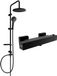 Mexen Erik opbouw douche set met regendouche en thermostatische doucheset Cube, zwart - 77200205-70