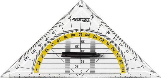 Westcott Geodriehoek - 14 cm - Transparant - Kunststof