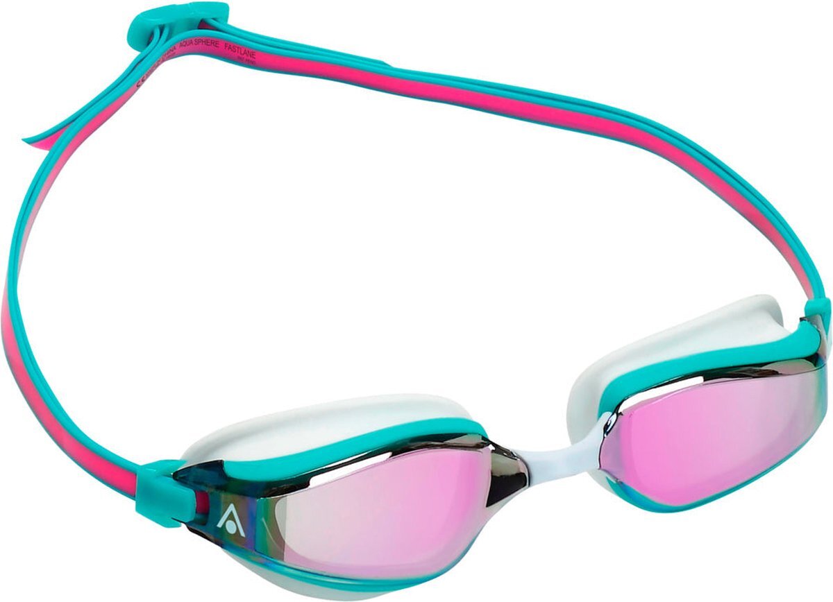 Aquasphere Aquasphere Fastlane - Zwembril - Volwassenen - Pink Titanium Mirrored Lens - Roze/Turquoise