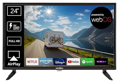 REFLEXION LED24IBT Smart LED TV, LG WebOSHub, 60 cm / 24 inch, caravan/camper/camping / caravan / boot / vrachtwagen tv, 12/230 Volt, Full HD, Triple Tuner, DVB-T2HD, DVB-S2, DVB-C, Bluetooth, WLAN