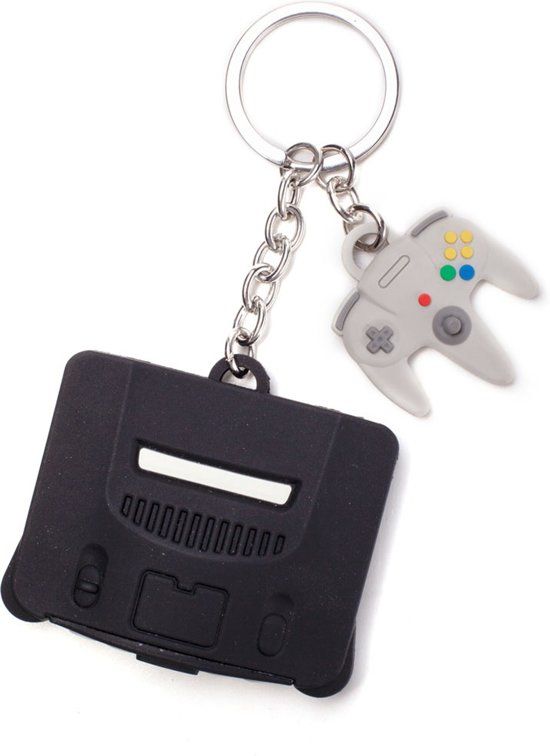 Difuzed Nintendo - Nintendo 64 & Controller 3D Rubber Keychain - Multicolor