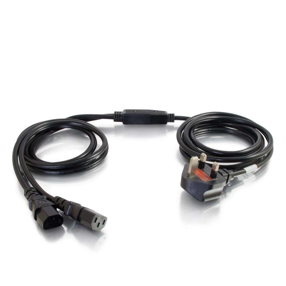 C2G Cbl/3m BS 1363 to 2x C13 Y-Cable - 80628