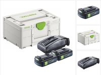 Festool energieset 2x BP 18 Li 3,0 C accu 18 V 3,0 Ah / 3000 mAh Li-Ion ( 2x 577658 ) + TCL 6 oplader ( 201135 ) + Systainer