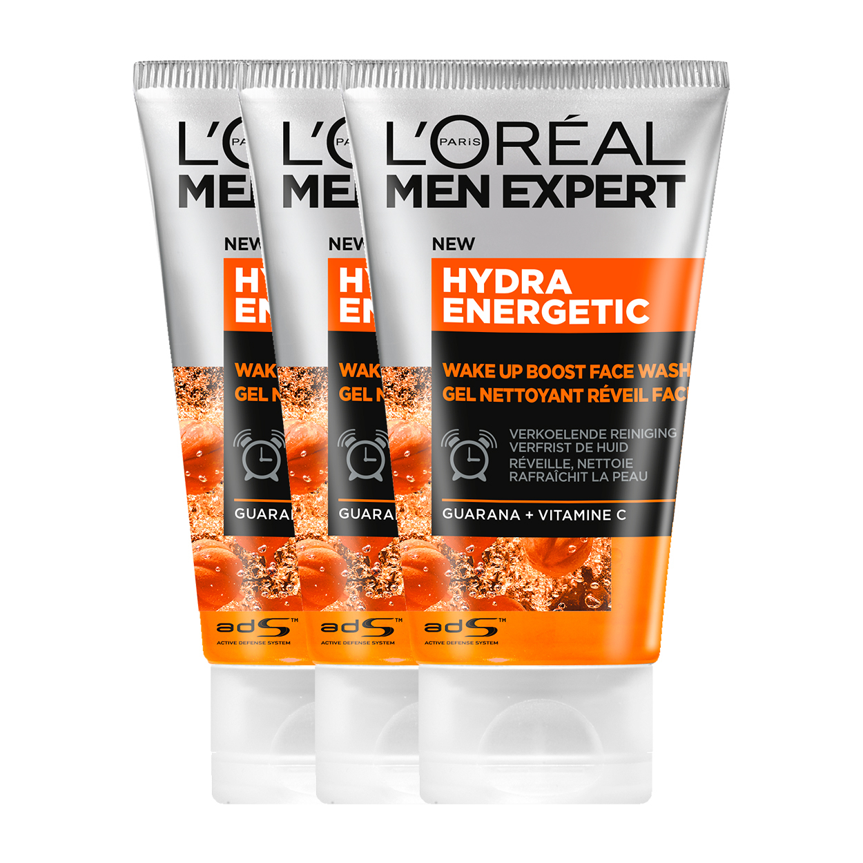 Lâ€™OrÃ©al Paris Men expert Men Expert Hydra Energetic Gezichtsreiniger - 3 x 100 ml