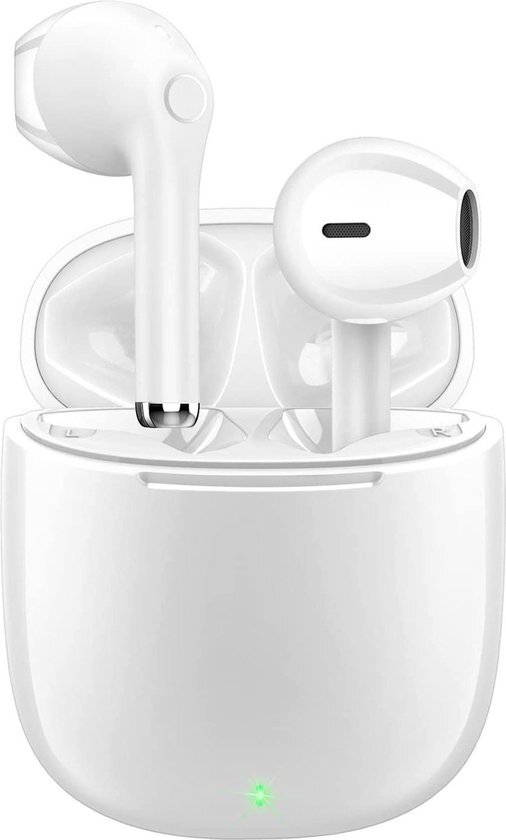 Nubex Draadloze Oordopjes met Oplaadcase - Bluetooth - Sport Earbuds - Geschikt voor Apple en Android - Oortjes - Kerstcadeau - Wit