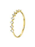 Lucardi Dames Ring met zirkonia - Ring - Cadeau - 14 Karaat Goud - Geelgoud