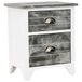 VidaXL Nachtkastje 38x28x45 cm paulowniahout grijs en wit