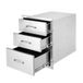 VEVOR Tiroir de cuisine en acier inoxydable 46x58,5x58,5 cm Triple espace de rangement Commode de rangement en acier inoxydable avec poignée 3 tiroirs intégré pour ranger ustensile de cuisine d'extérieur Mode barbecue