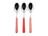 Home Provence Set met 6 lepels van roestvrij staal, decor rood