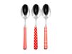 Home Provence Set met 6 lepels van roestvrij staal, decor rood