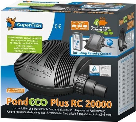 SuperFish Energiezuinige Vijverpomp Pond Eco Plus RC 20.000, SuperFish